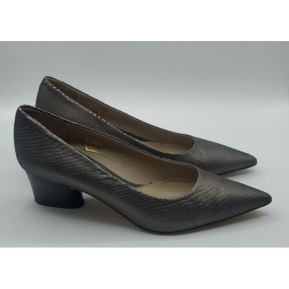 DONALD J PLINER  GEM Gray Snakeskin Pumps ITALY 10M Heels - Picture 8 of 11